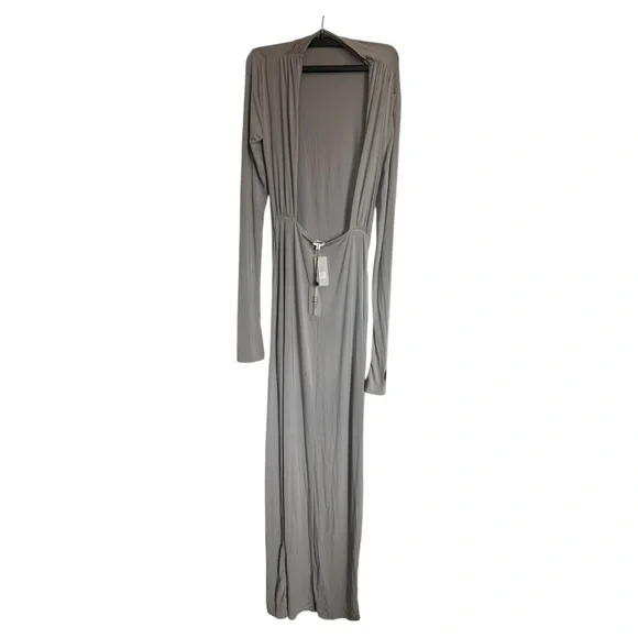 NWT Helsa Jersey Backless Maxi Dress in Dove Grey - Picture 2 of 10